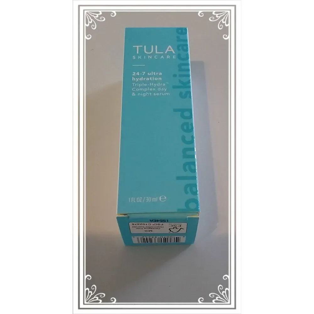 NIB~Tula Skincare Triple Hydra Complex Day & Night Serum~1 Fl. Oz.